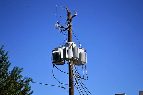 electricity, converter, power, grid, poll, wooden, energy, technology HD wallpaper