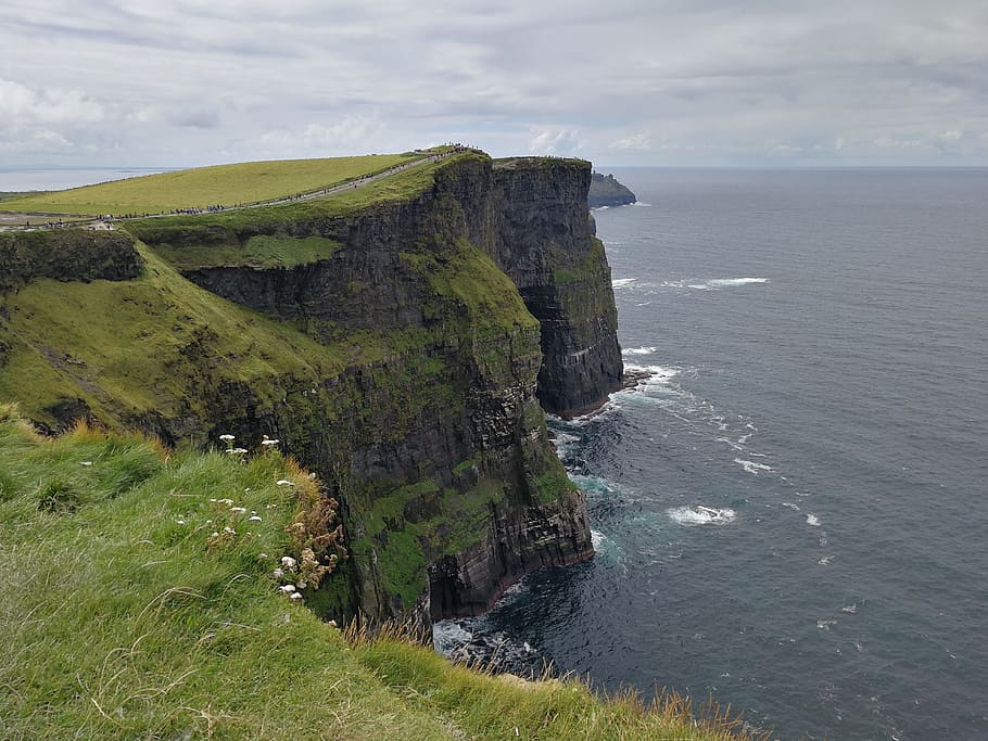 ireland, irish, cliff, moher, cliffs, nature, rocky coast, view, HD wallpaper
