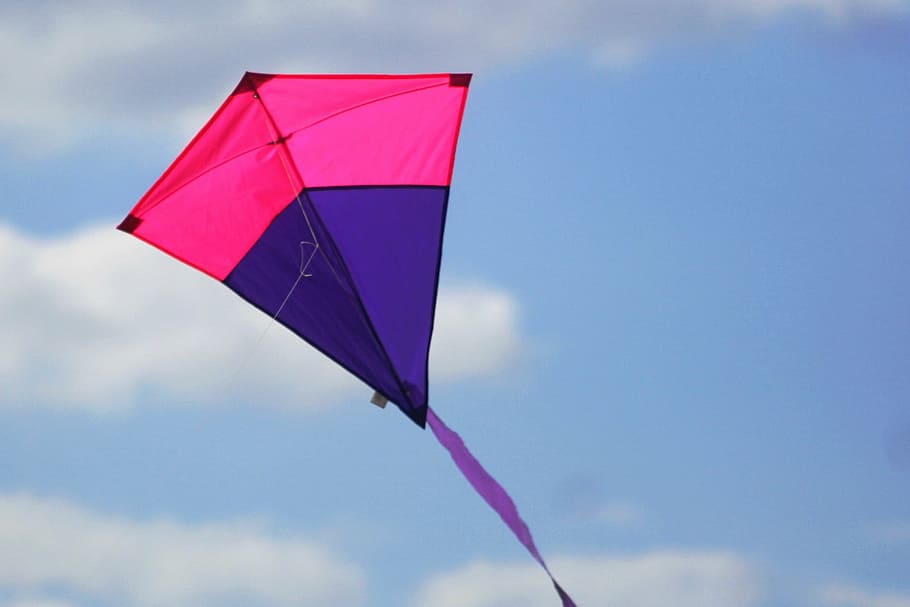 aviator, air, blue, wind kite, kites against blue sky, holiday HD wallpaper