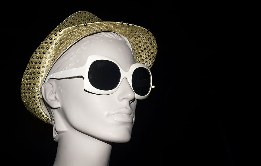mannequin, sunglasses, hat, fashion, design, clothing, fashionable, HD wallpaper