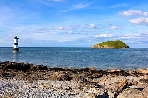 penmon, beach, point, lighthouse, penmon point, anglesey, north wales HD wallpaper