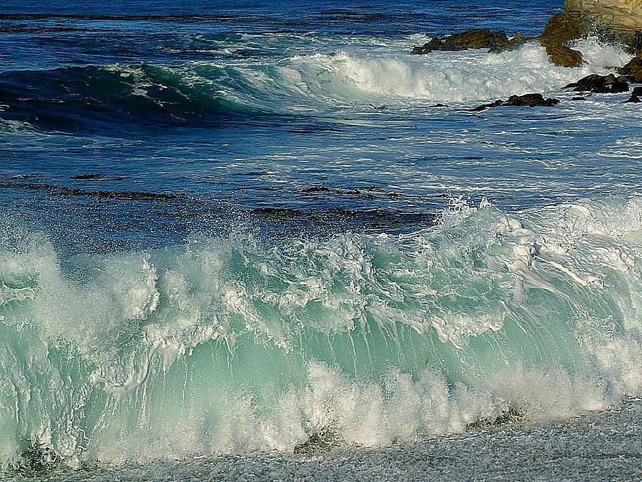 foam, ocean, beaches, waves, landscapes, nature, water, sea HD wallpaper