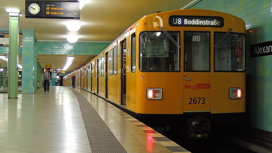 person standing beside train, alexanderplatz, berlin, germany, HD wallpaper