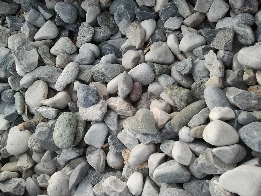 Stones, Beach, grey, pebble, backgrounds, no people, full frame HD wallpaper