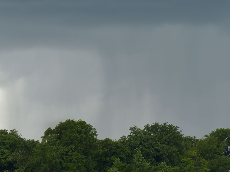 Thunderstorm, Rainstorm, rain clouds, strömender rain, downpour HD wallpaper