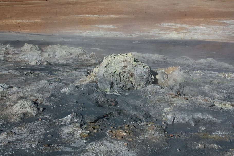 namafjall, hverir, iceland, volcanism, mud pot, bubble, environment, HD wallpaper
