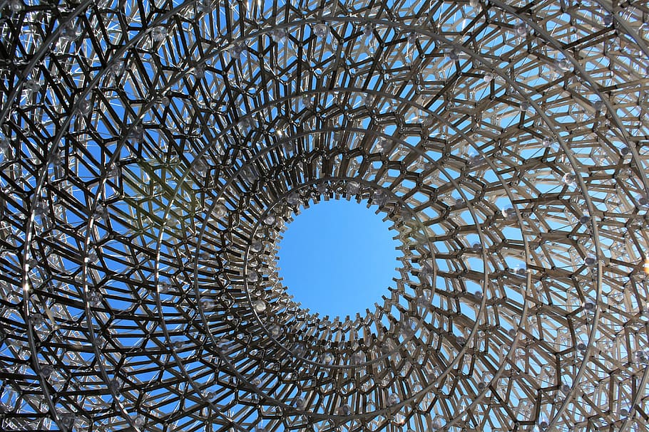 Sculpture, Psychedelic, Circle, kew gardens, london, bee hive installation, HD wallpaper