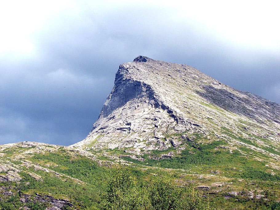 norway, mountains, formations, sky, clouds, landscape, nature HD wallpaper