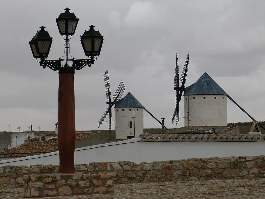 mill, windmill, windmills, mill museum, sky, lantern, lamp, HD wallpaper