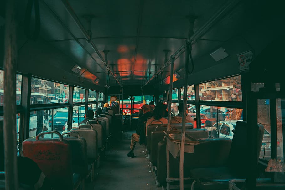 Online crop | HD wallpaper: people inside bus, group of people sitting ...