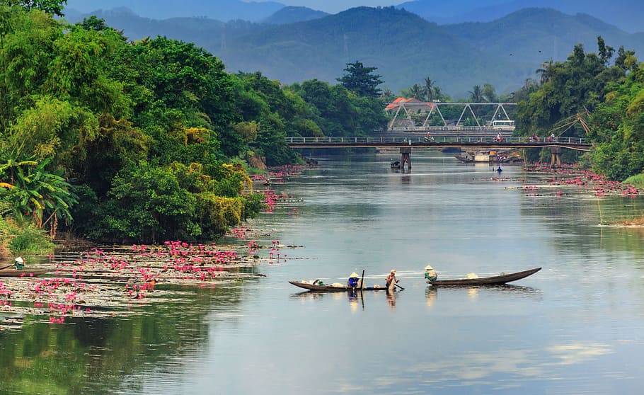 Huong, River, Hue, huong river, vienam, water, day, real people, HD wallpaper
