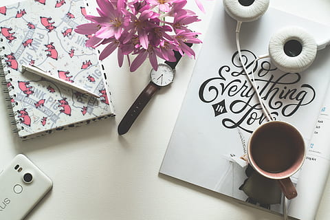 caffeine, coffee, cup, mug, accessories, composition, desk, drink HD wallpaper