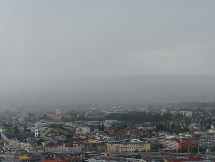 Thunderstorm, Rainstorm, rain clouds, strömender rain, downpour HD wallpaper