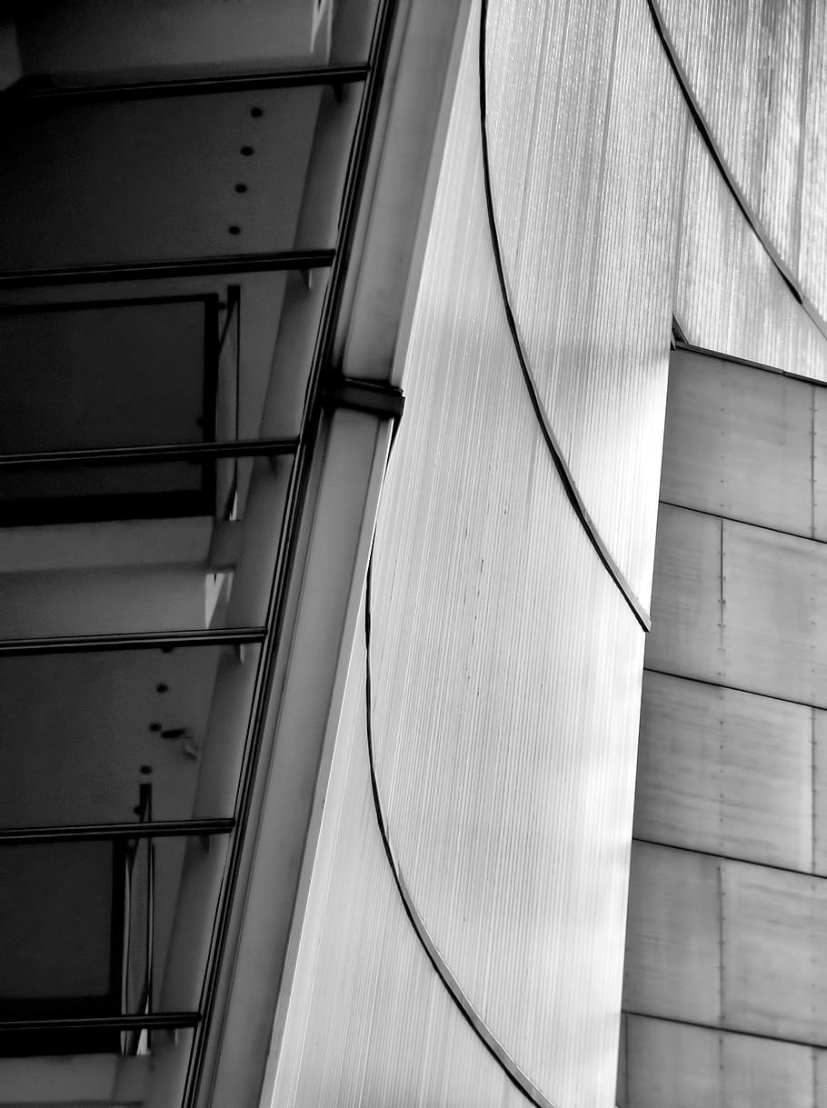 building, wall, shape, curved, helsinki, finnish, black and white HD wallpaper