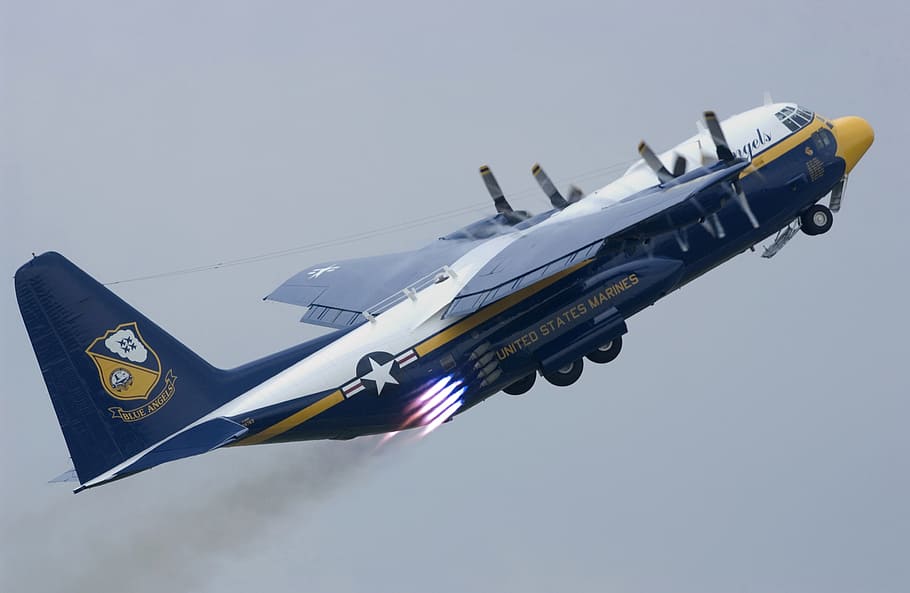 rocket assisted takeoff, airplane, military, navy, blue angels, HD wallpaper