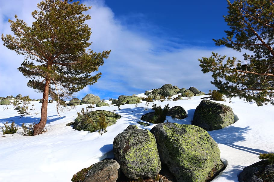 Snow, Winter, Landscape, Mountain, serra da estrela, rock - object HD wallpaper