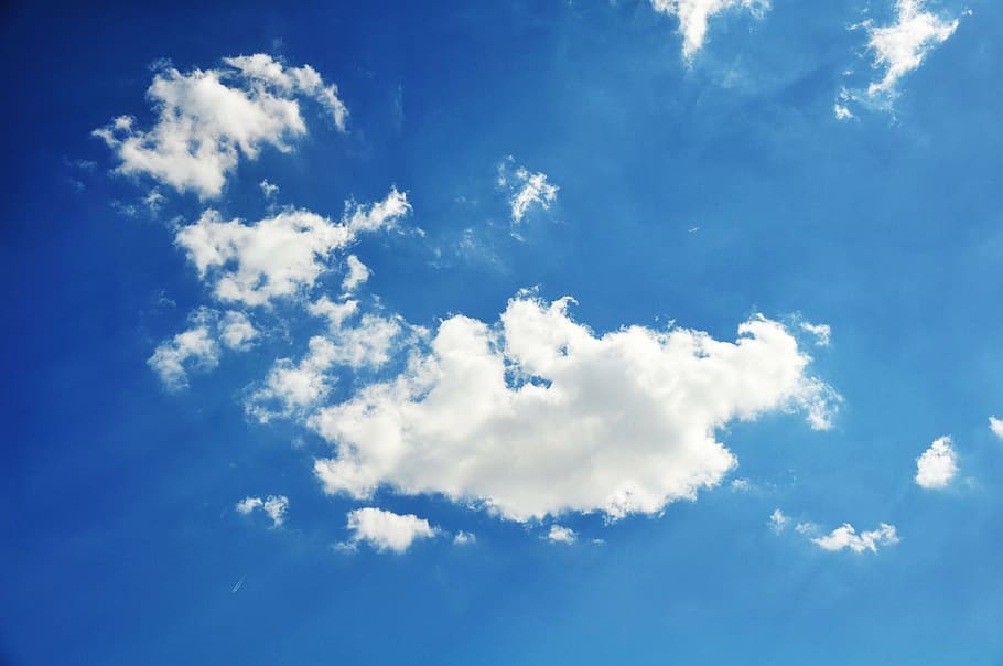 white clouds during daytime, clear blue sky, sunshine, china, HD wallpaper