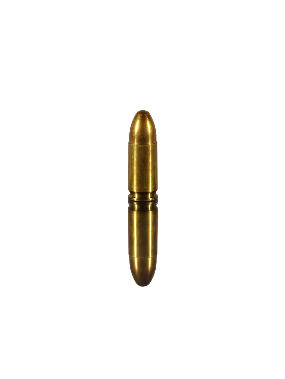 ammunition, ball, cartridge, mirroring, reflection, brass, gold, HD wallpaper