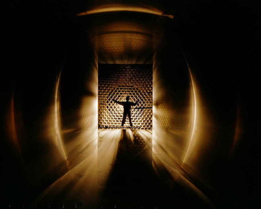 silhouette of man illustration, wind tunnel, worker, testing, HD wallpaper