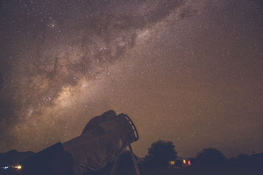 milky way galaxy at night time, low, angle, photography, stars HD wallpaper