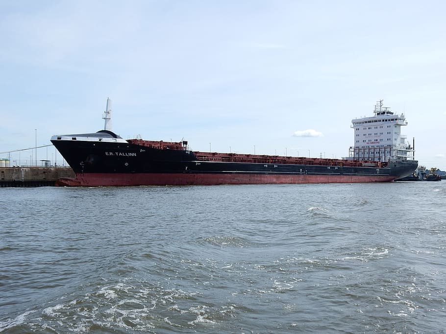 ship, large, port, water, hard, freighter, hamburg, nautical vessel HD wallpaper