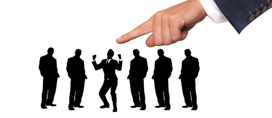 six silhouette photo of man, business, staff, head of human resources
