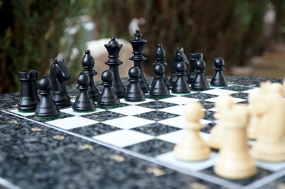 chess, play, chess board, chess game, figures, white, black, HD wallpaper