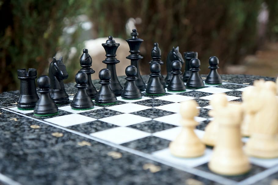chess, play, chess board, chess game, figures, white, black HD wallpaper