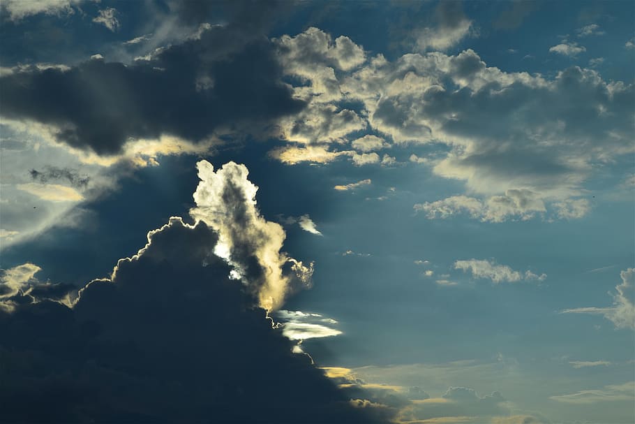 sky, clouds, sunset, light, blue, clouds sky, sky clouds, blue sky clouds HD wallpaper