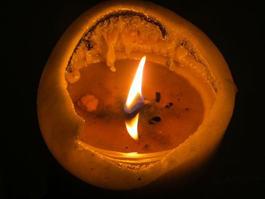 candle, fire, light, mood, flame, burning, illuminated, black background HD wallpaper
