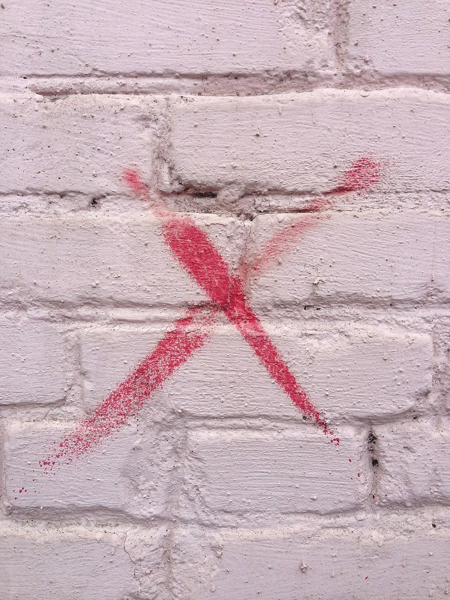 red graffiti, white concrete wall, architecture, sign, paint HD wallpaper