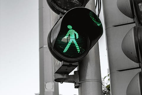 light, city, crossing, road, automatic, control, crosswalk, danger HD wallpaper