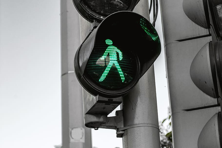 light, city, crossing, road, automatic, control, crosswalk, danger HD wallpaper