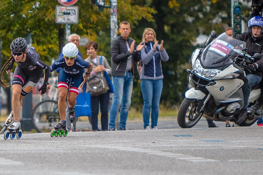 berlin, marathon, skater, group of people, transportation, medium group of people HD wallpaper
