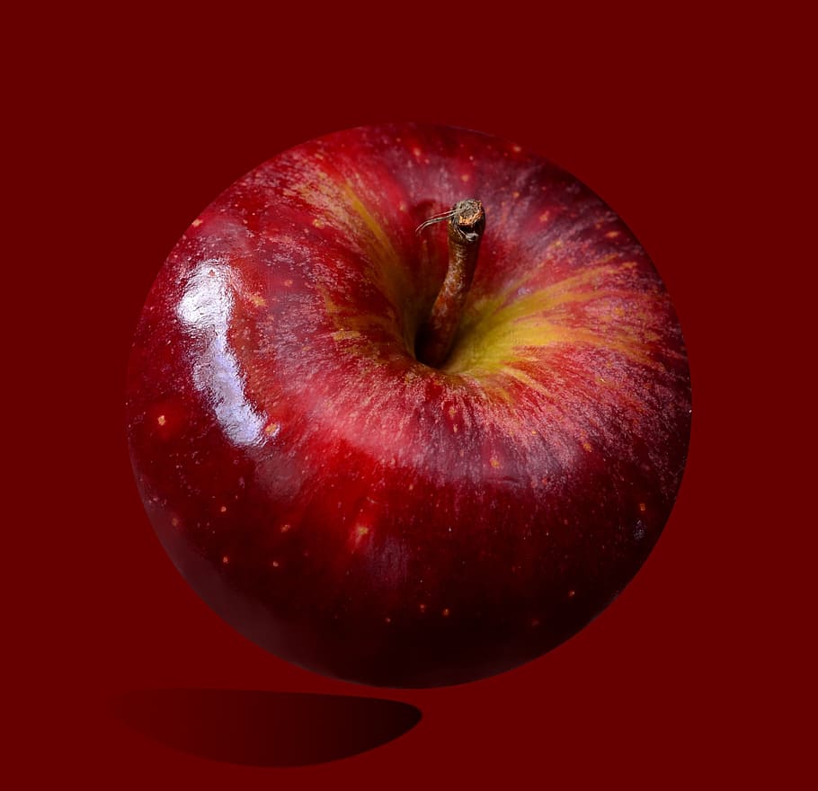 red apple, red fruit, shiny, frisch, vitamins, ripe, healthy eating HD wallpaper