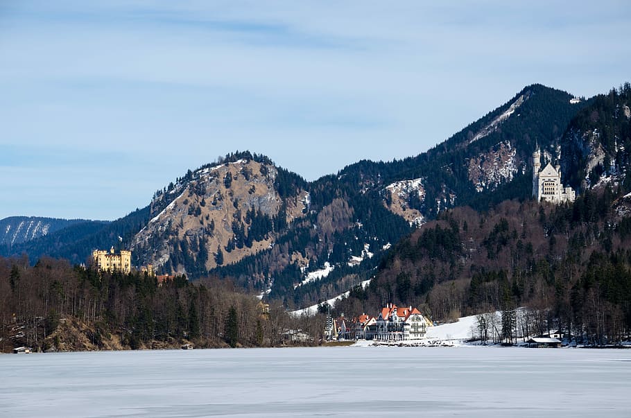 Germany, Bavaria, Schwangau, Idyllic, winter, allgäu, ostallgäu HD wallpaper