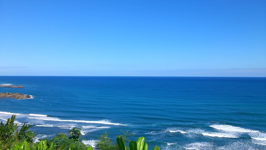 landscape photo of shore, the waves, taiwan, blue day, hai bian, HD wallpaper