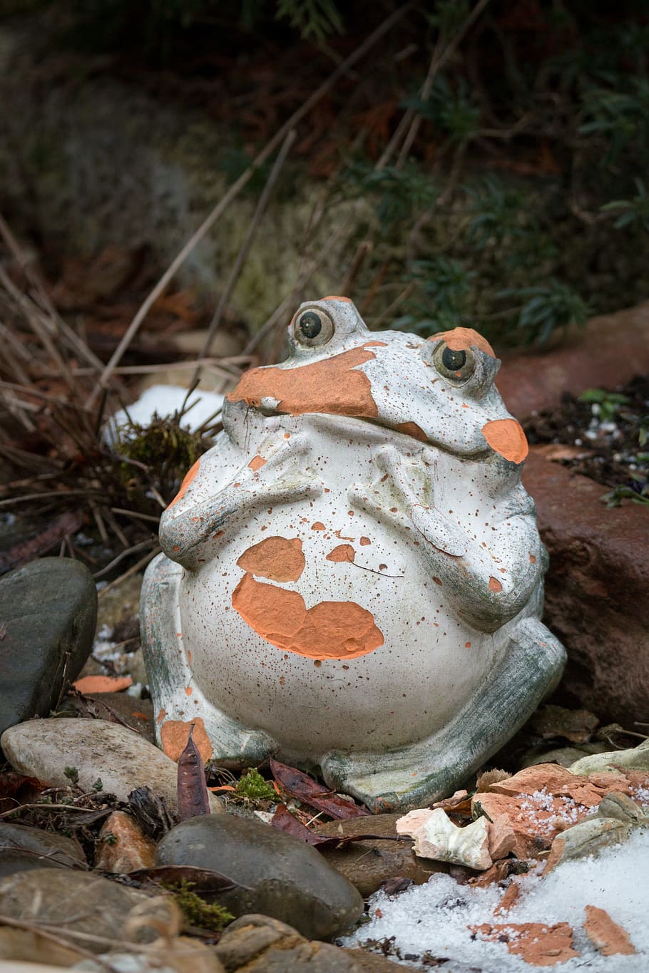 Winter, Frog, Figure, Cold, Sculpture, animal representation HD wallpaper