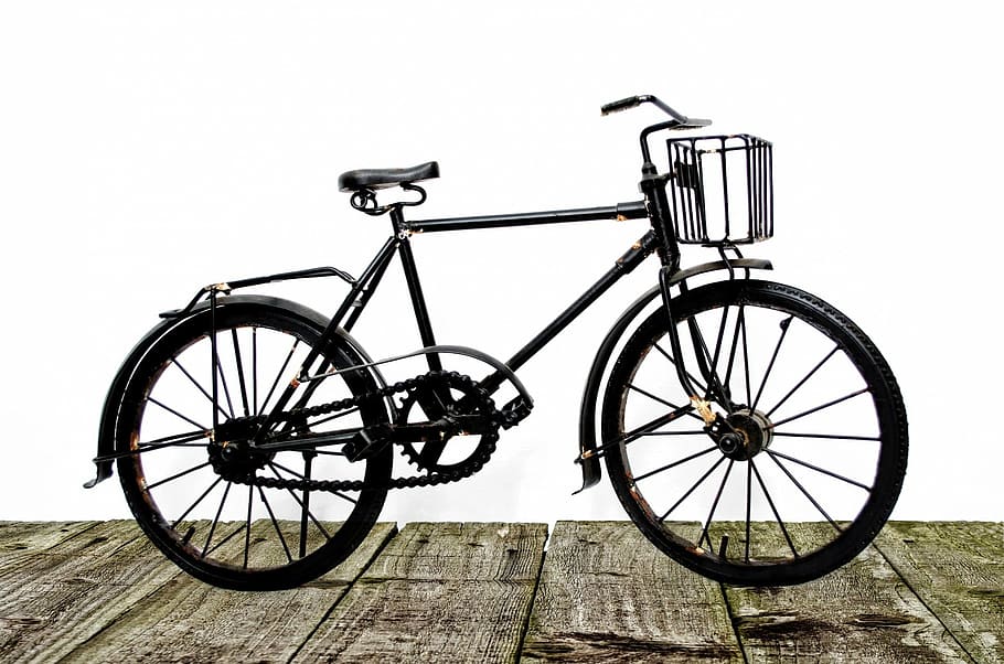 photo of black city bike, old, street, white, brown, classic, HD wallpaper