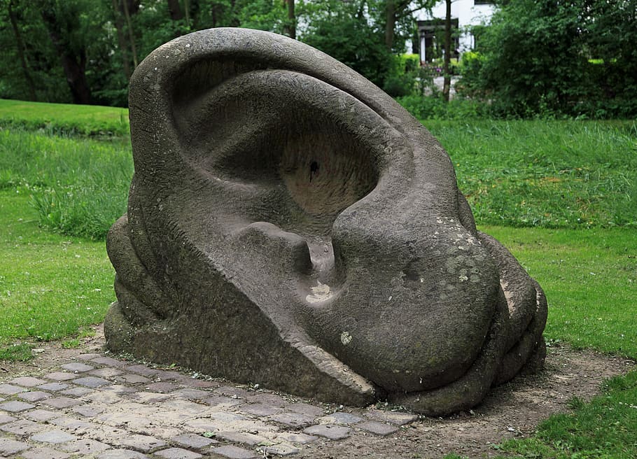 Sculpture, Auricle, Ear, Stone, rock carving, stone sculpture HD wallpaper