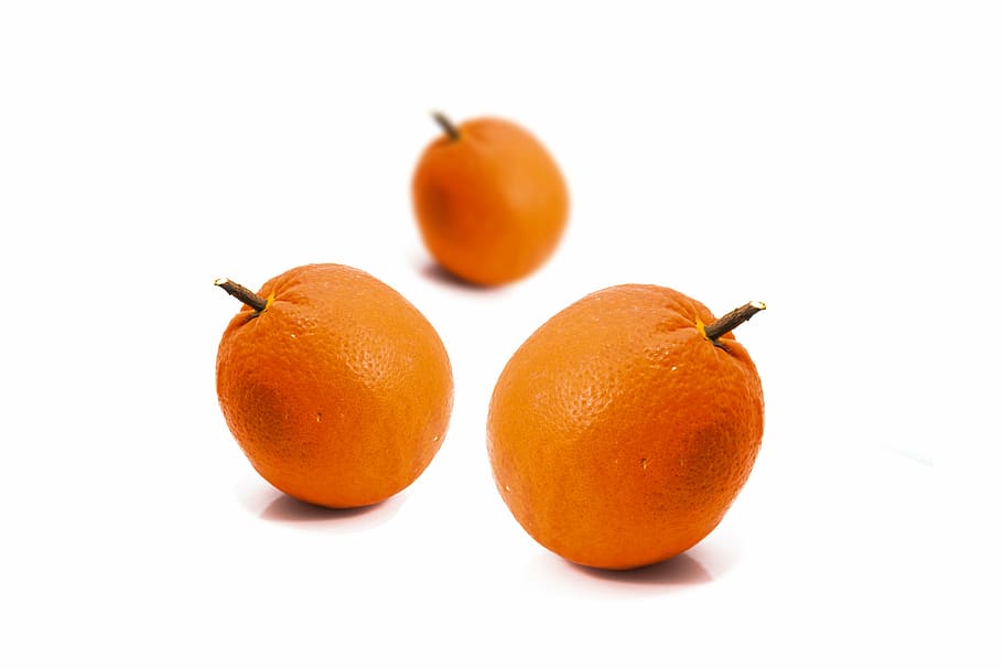 fruit, orange, three, white, white background, image, citrus Fruit HD wallpaper