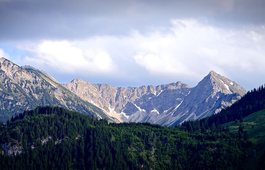 photography of mountain during daytime, mountains, allgäu, allgäu alps, HD wallpaper