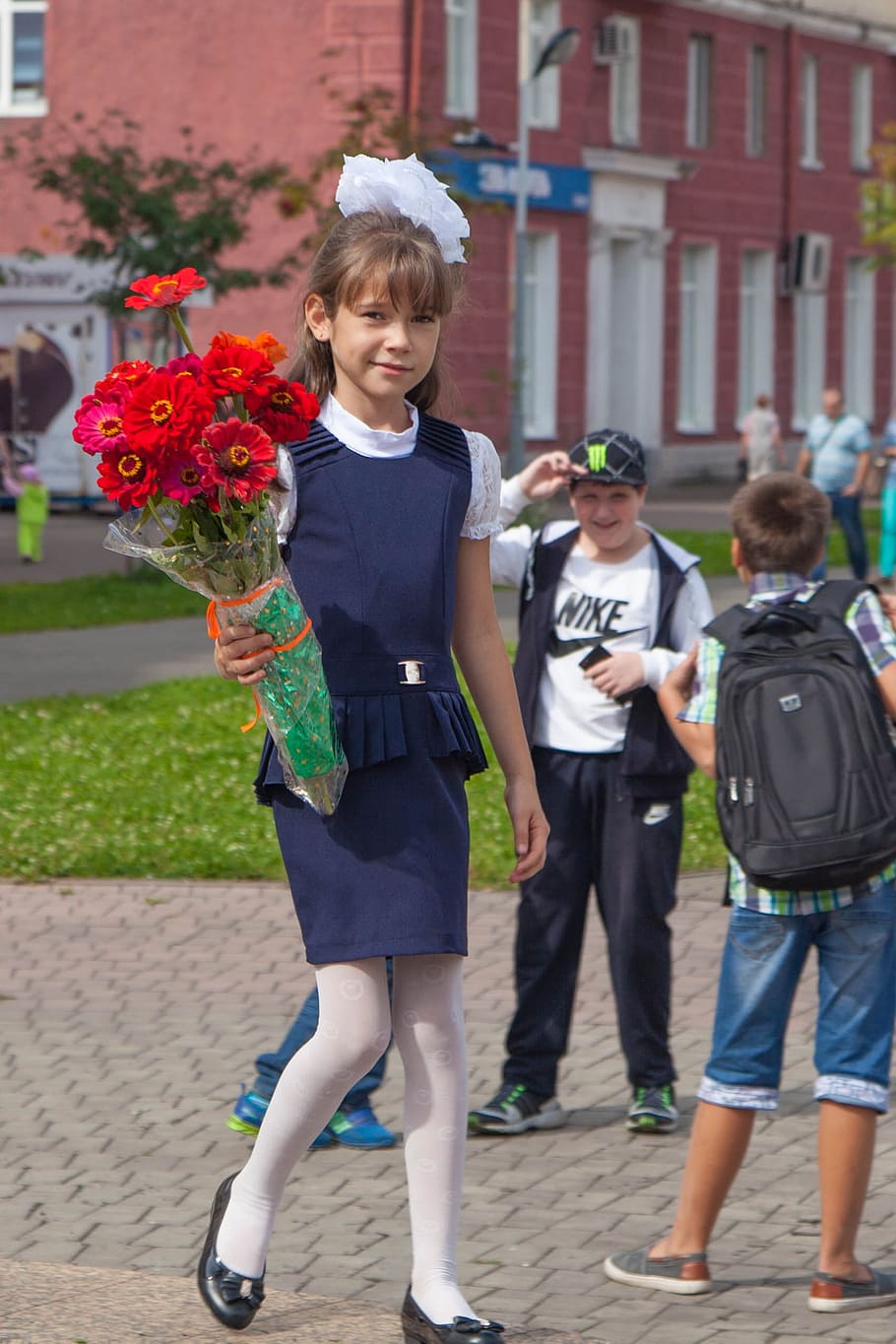 first-grader, flowers, granddaughter, flowering plant, child, HD wallpaper