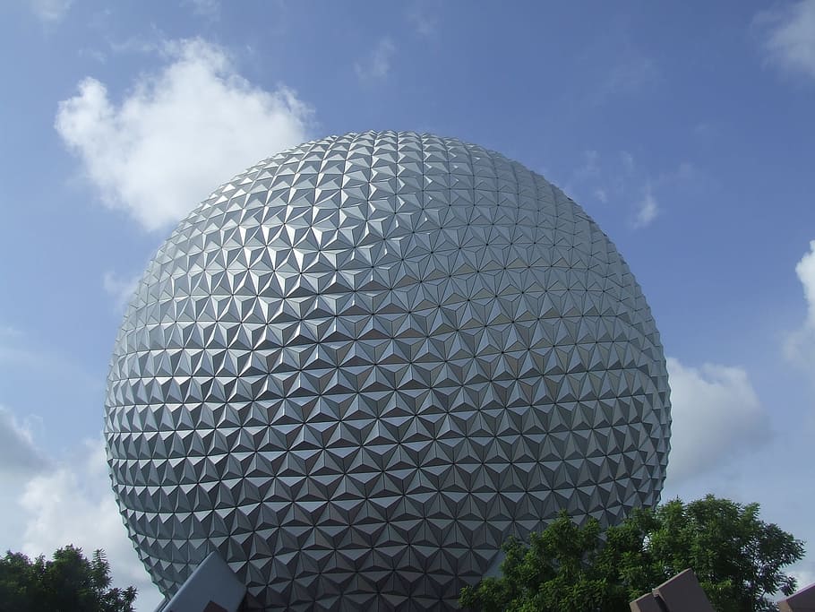 epcot, disney, magic kingdom, florida, cloud - sky, sphere HD wallpaper
