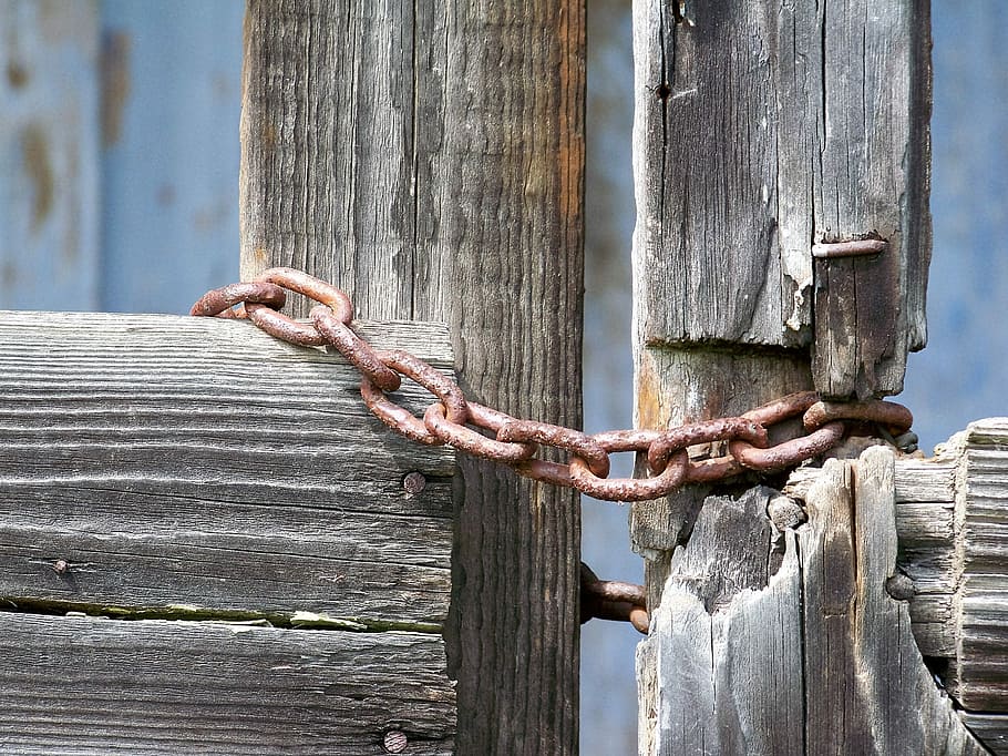 Chain, Old, Wood, Board, Texture, Tree, boards, village, nature HD wallpaper