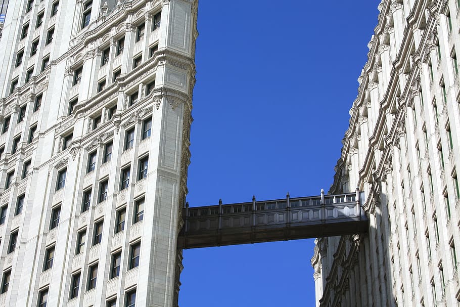 home, building, architecture, bridge, web, connection, chicago HD wallpaper