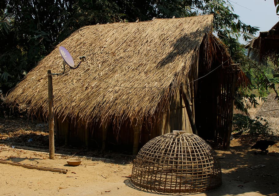 Straw, Hut, Home, House, Traditional, straw hut, roof, village, HD wallpaper