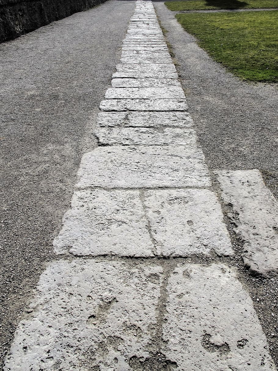 away, flagstone path, stone slabs, basilica, gößweinstein HD wallpaper