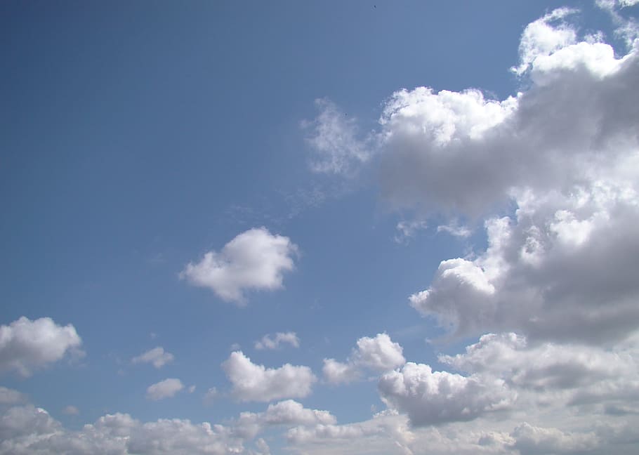 sky, blue, clouds, cumulus, day, cloud - sky, beauty in nature HD wallpaper
