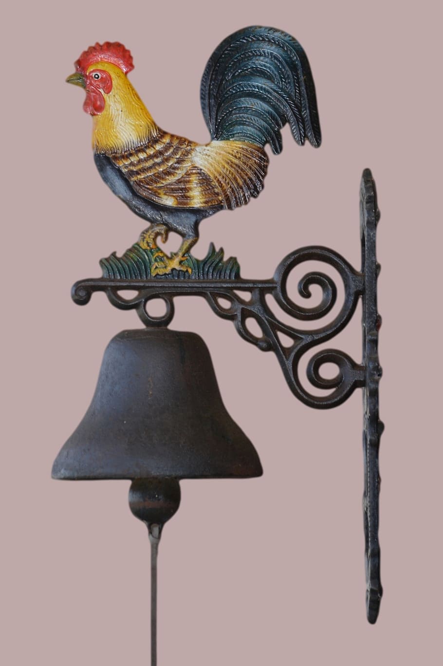 haan, call, clock, decoration, iron work, bird, animal, animal themes HD wallpaper